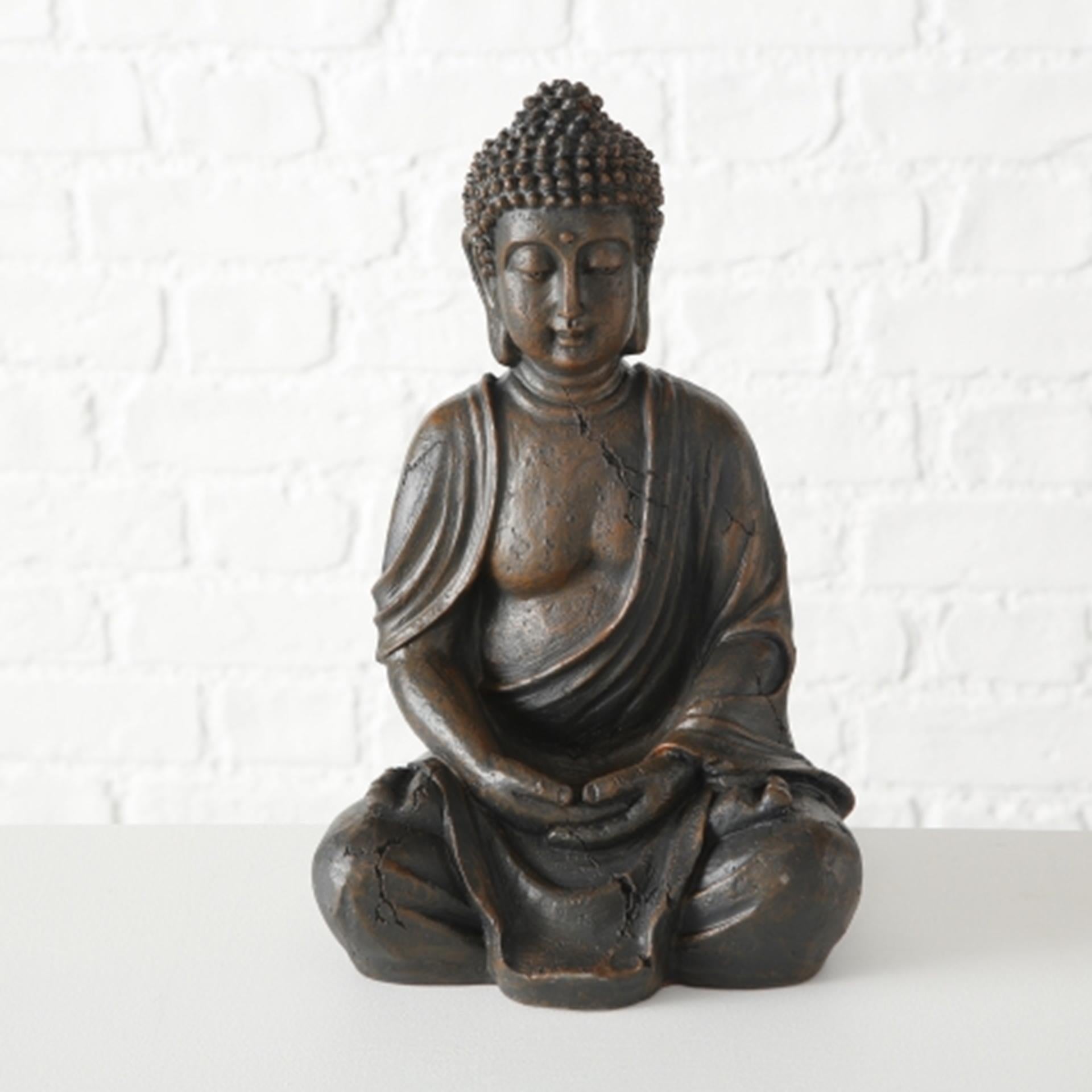 Boltze Hausgartenstatue Buddha h30cm Polyresin braun