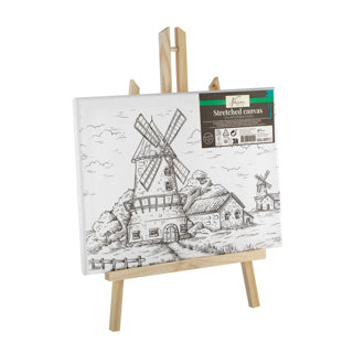 Leinwand mit Druck 30 x22,5 cm inklusive Staffelei | 4 Stück