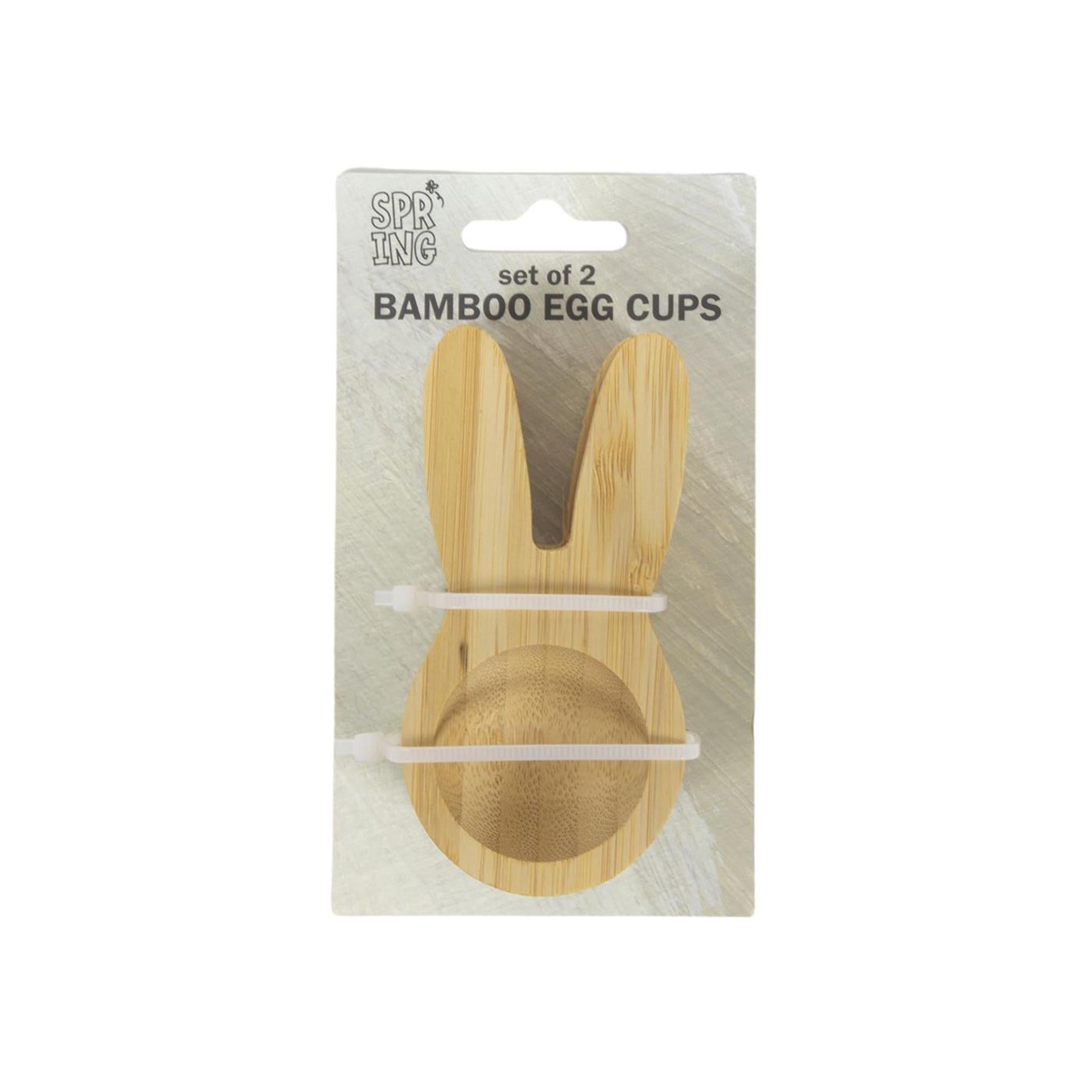 Eierbecher Hase Bambus 2er Set 5x9,8x2,1cm
