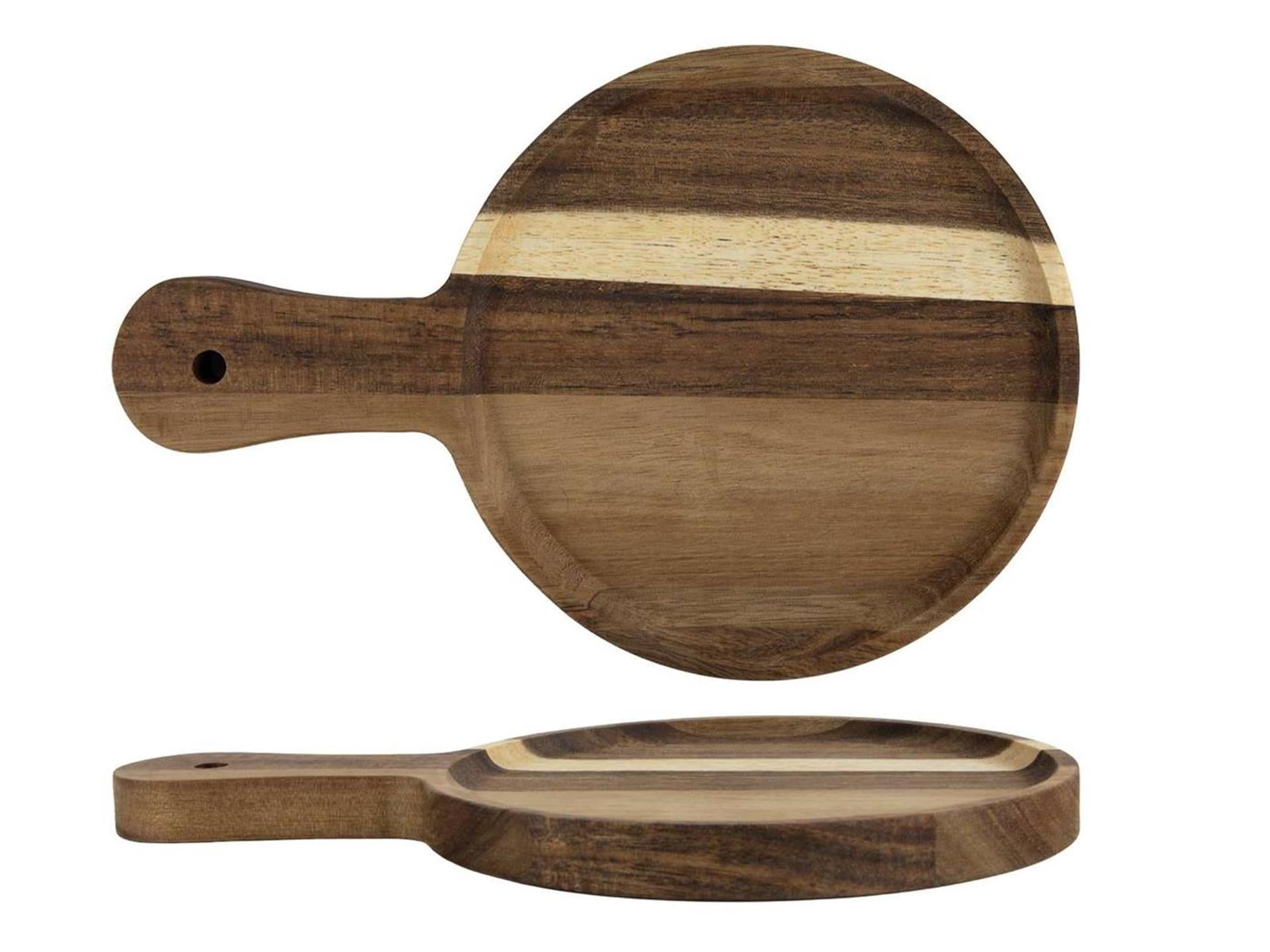 Servierbrett aus Akazienholz, Durchmesser 15 cm