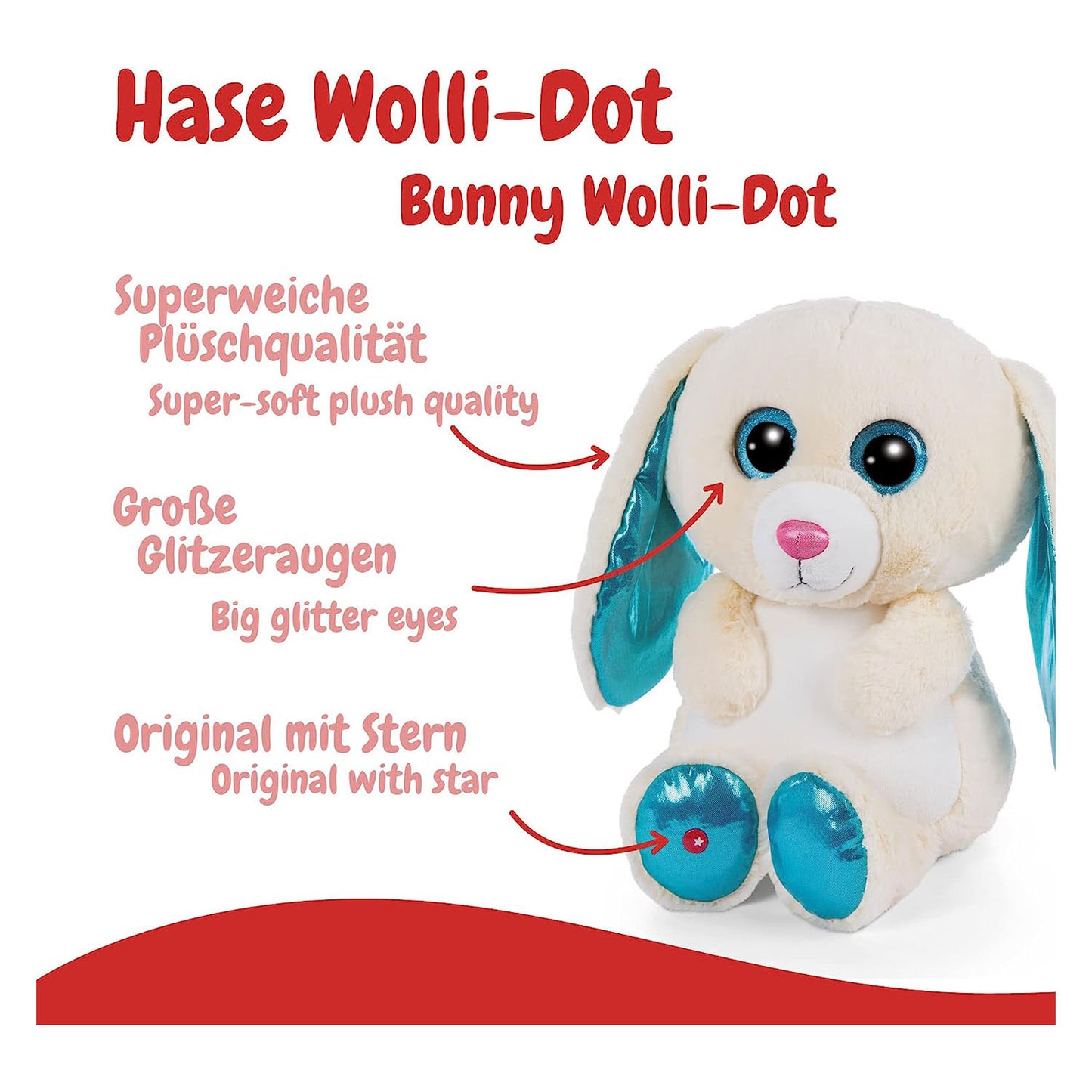 Nici Glubschis Pluchen Umarmung Wolli-dot, 45 cm