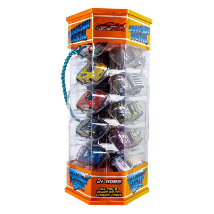 Jono Toys Metall-Rückziehautos im Lagerturm, 15 Autos