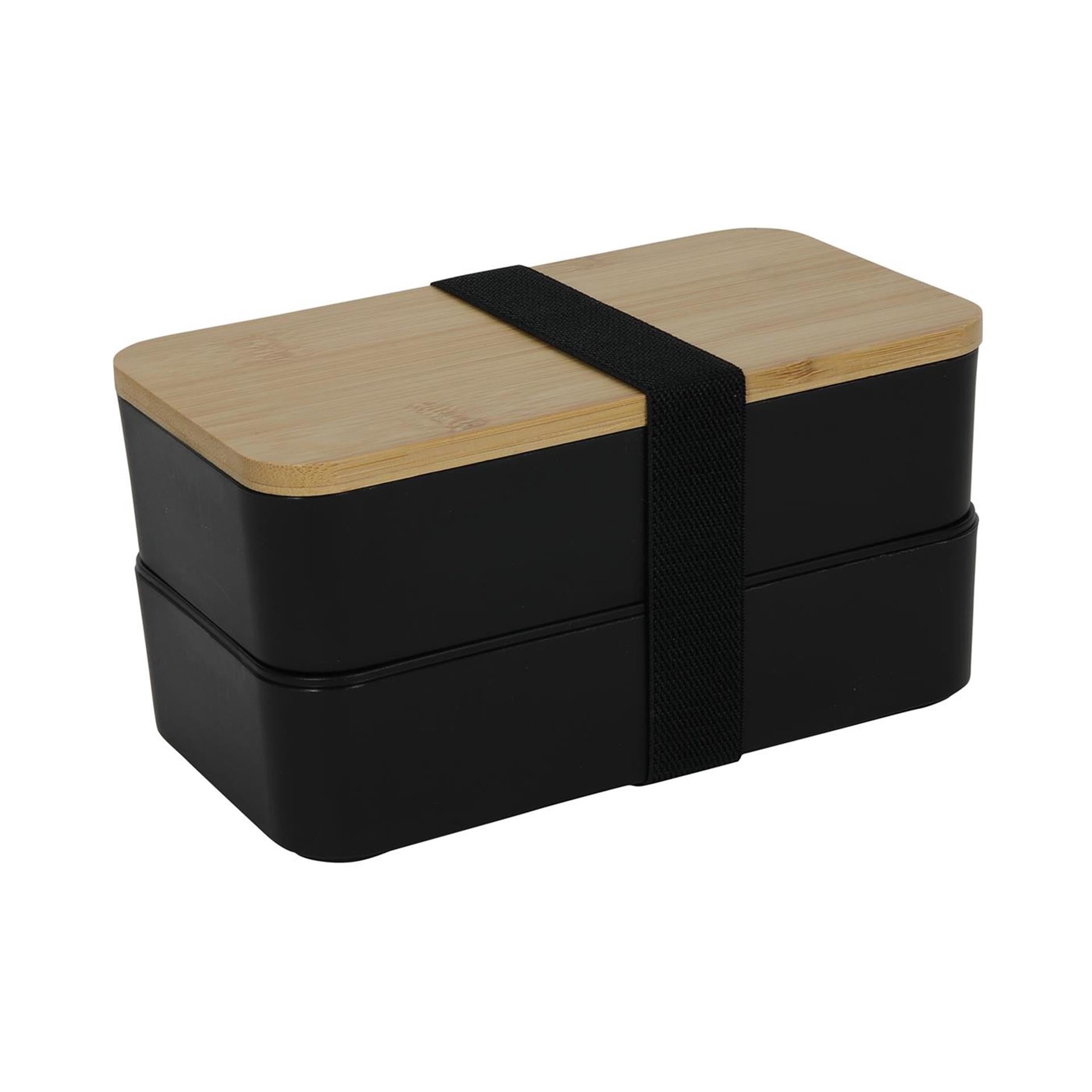 Lunchbox mit Besteck doppelt 18x10x9,5cm