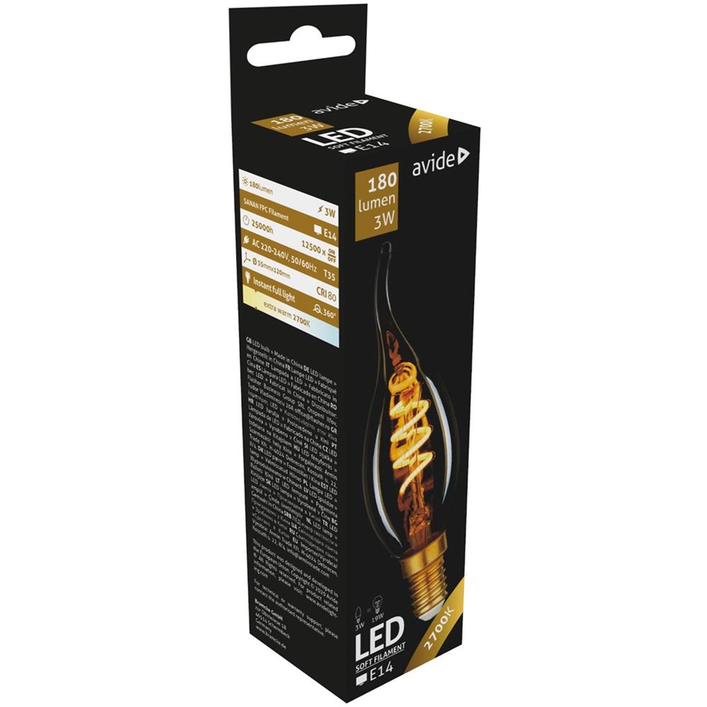 Avide LED-Kerzenflammenlampe 3 W E14 180 lm