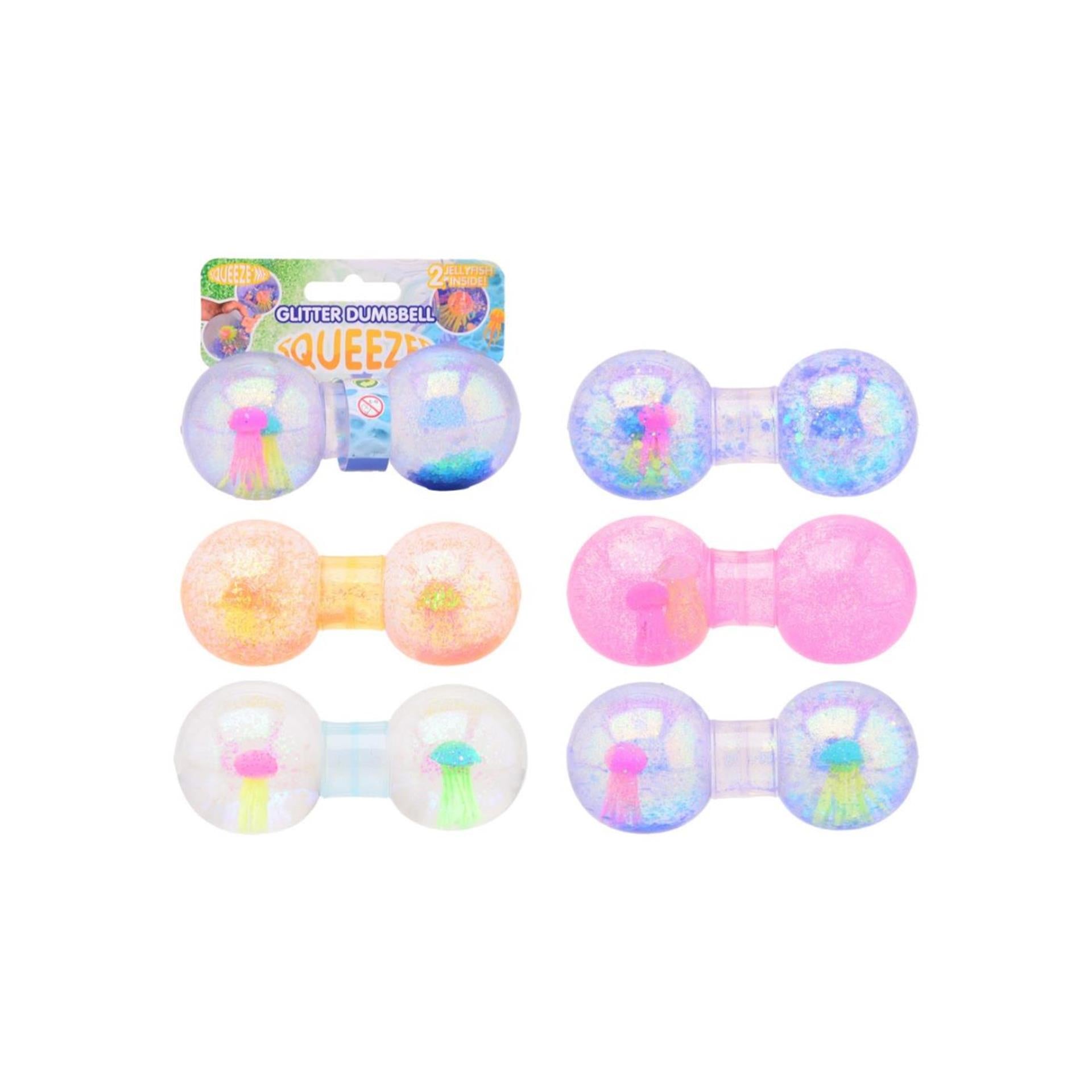 Johntoy Glitter Squeeze Dumbell mit Quallen