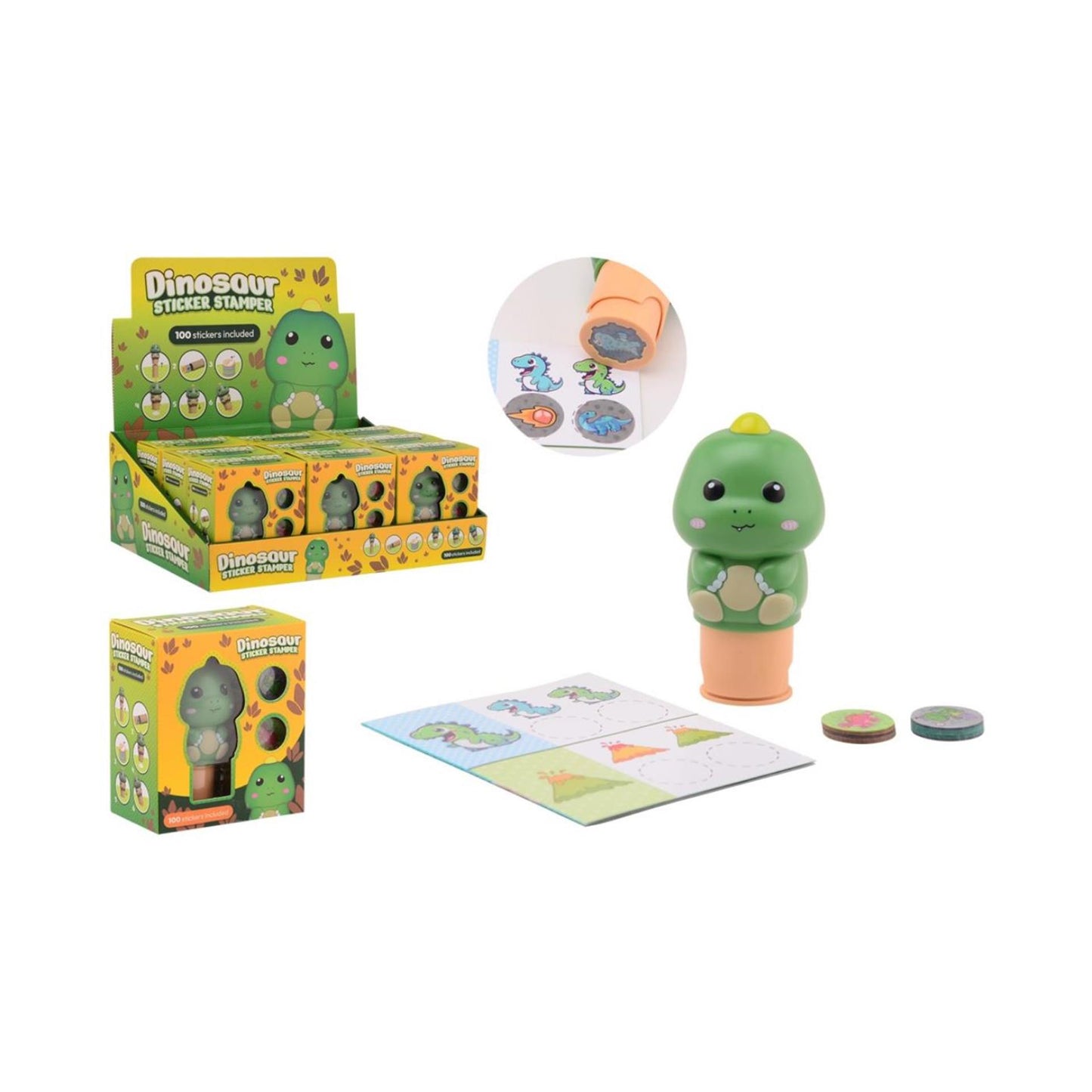 Johntoy Dinosaurier-Aufkleberstempel