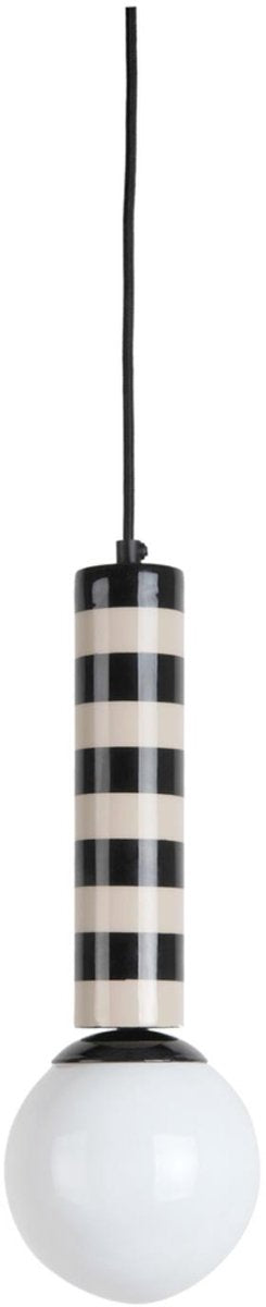Leitmotiv Hängelampe Rayado - Grau - 12x12x38cm - Modern - Hängelampen Esszimmer, Schlafzimmer, Wohnzimmer