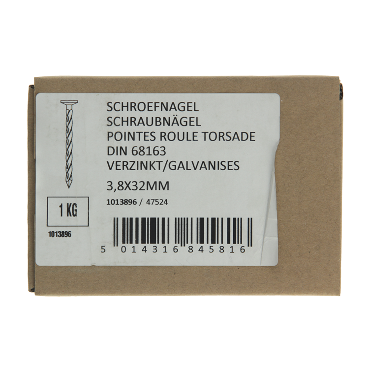 1013896 - 1 kg verzinkte Schraubnägel 3,8x32mm | 4 Stück