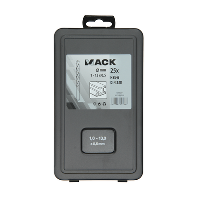Mack 1011627 - Metallbohrer HSS G DIN 338 Set 25-teilig 1-13mm | 3 Stück