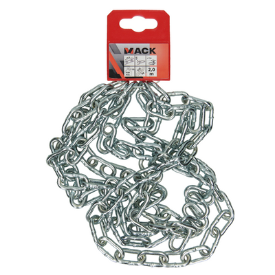 Mack 1004996 - Kettenglied kurz DIN5685-2ø 4mm L 19mm 2m WWL 80 kg | 5 Stück