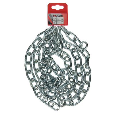 Mack 1004998 - Kettenglied kurz DIN5685-2ø 6mm L 24mm 2m WWL 160 kg | 5 Stück