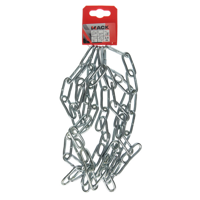 Mack 1005000 - Kettenglied lang DIN5685-1ø 4mm L 32mm 2m WWL 80 kg | 5 Stück