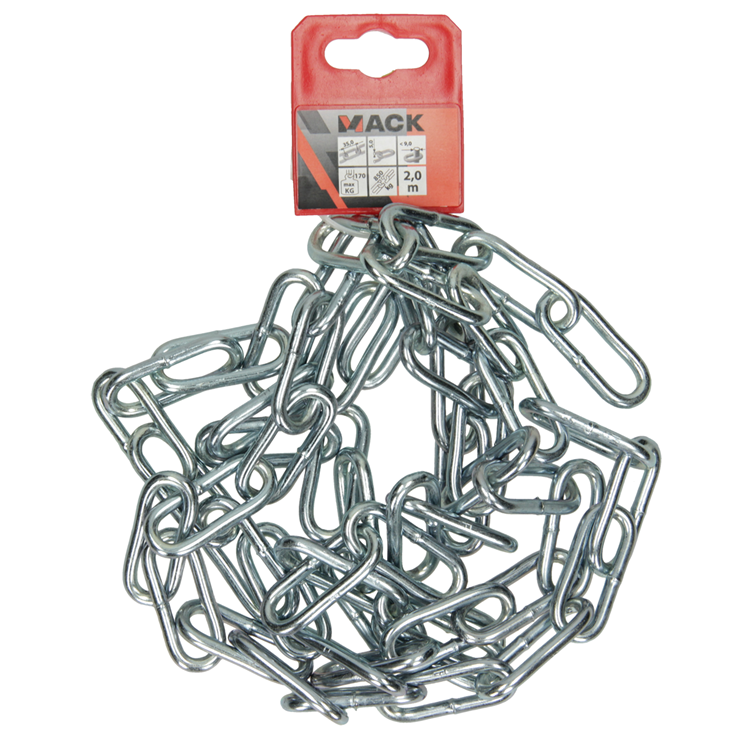 Mack 1005001 - Kettenglied lang DIN5685-1ø 5mm L 35mm 2m WWL 125 kg | 5 Stück