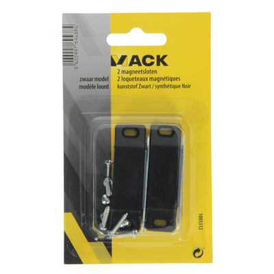 Mack 1005312 - 2 Magnetschlösser, schweres Modell, schwarzer Kunststoff | 10 Stück