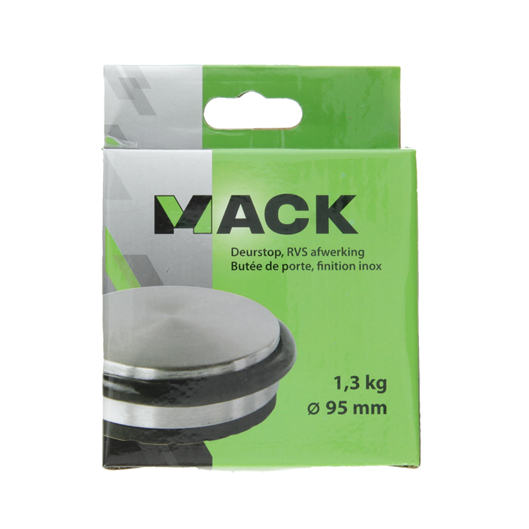 Mack 1005318 - schwerer Türstopper Edelstahloptik 1,3 kg ø 95 mm 1 St. Stk. | 6 Stück