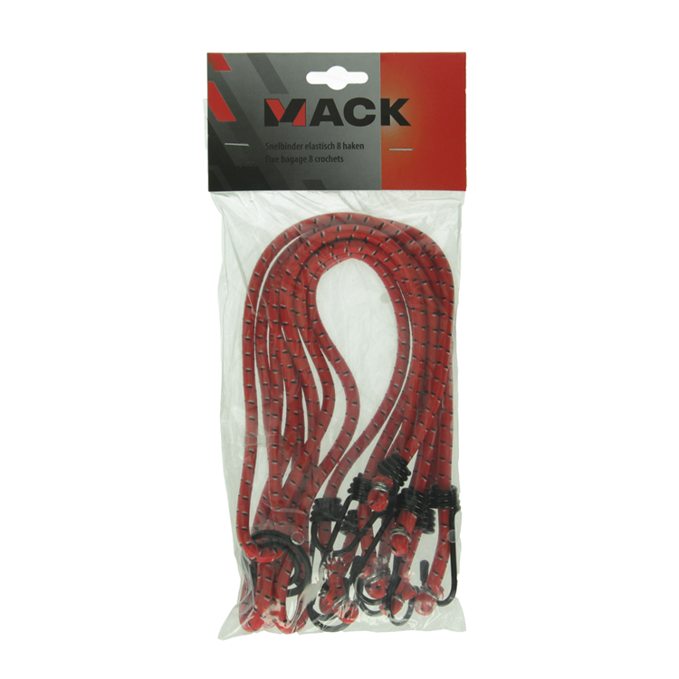 Mack 1006829 - Gummiband 8 Haken rot | 5 Stück