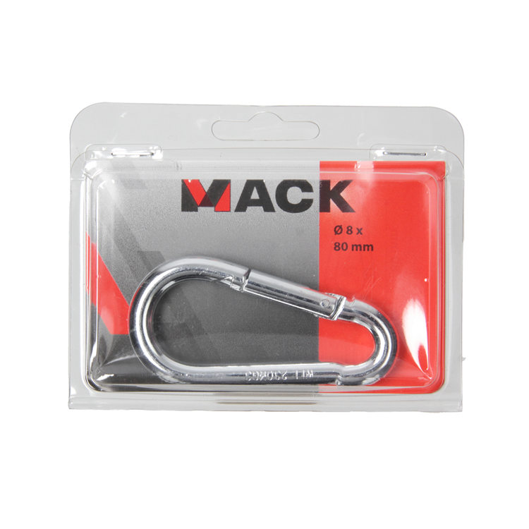 Mack 1006849 - 1 Karabiner + Feder verzinkt sw 80x8mm | 5 Stück