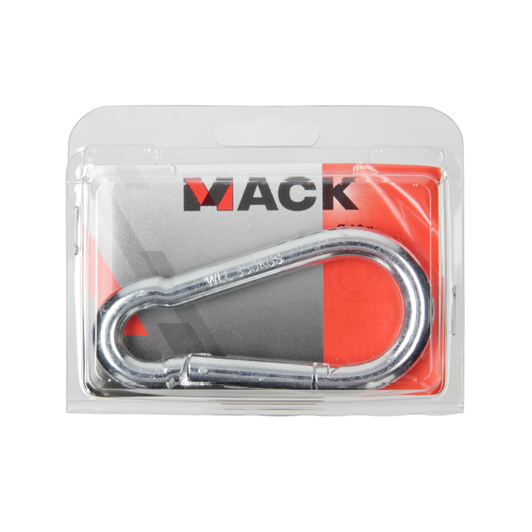 Mack 1006850 - 1 Karabiner + Feder verzinkt schwarz 100x10mm | 5 Stück