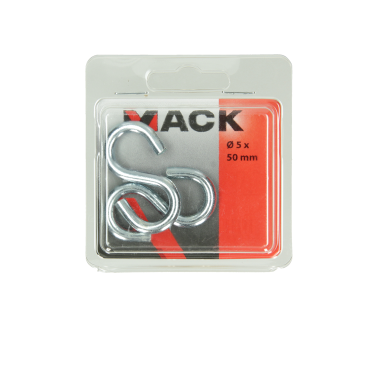 Mack 1006853 - 2 offene S-Haken verzinkt sw 5,0x45mm | 5 Stück