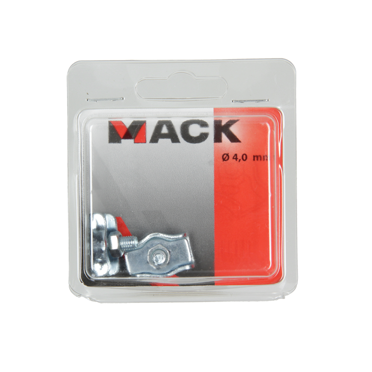 Mack 1006863 - 2 Stahldrahtklemmen Simplex verzinkt 4mm schwarz | 5 Stück