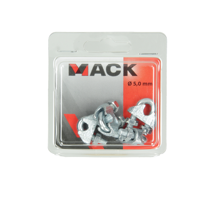 Mack 1006865 – 4 Stahldrahtklemmen Crosby verzinkt 5 mm schwarz | 5 Stück