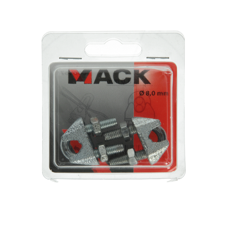 Mack 1006867 – 2 Stahldrahtklemmen Crosby verzinkt 8 mm schwarz | 5 Stück