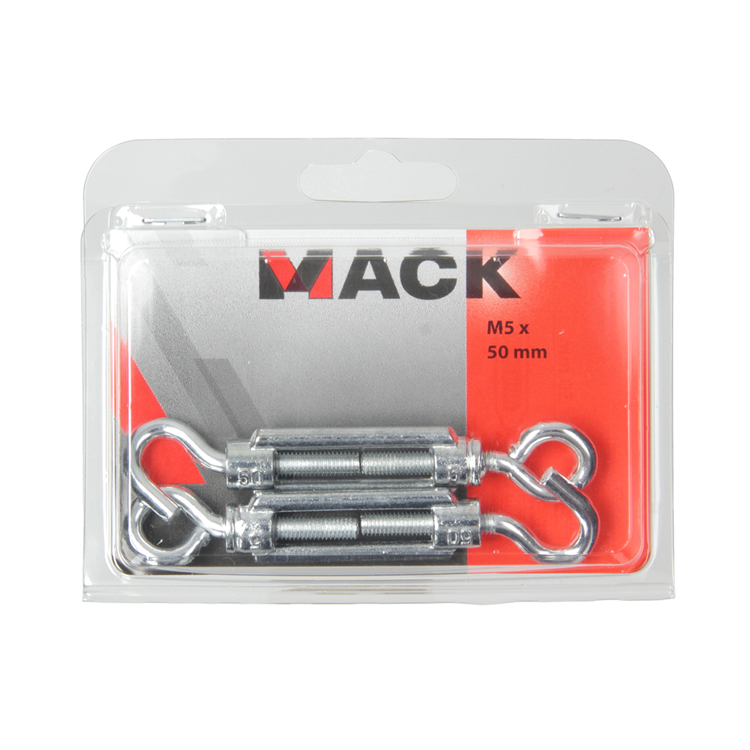 Mack 1006870 - 2 Spanner: Öse + Haken verzinkt M5x50mm schwarz | 5 Stück