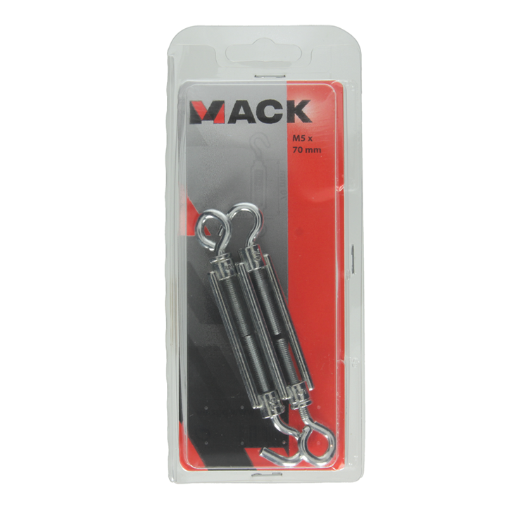 Mack 1006871 - 2 Spanner: Öse + Haken verzinkt M5x70mm schwarz | 5 Stück