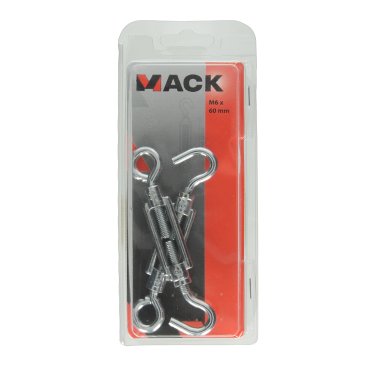 Mack 1006872 - 2 Spanner: Öse + Haken verzinkt m6x60mm sw | 5 Stück