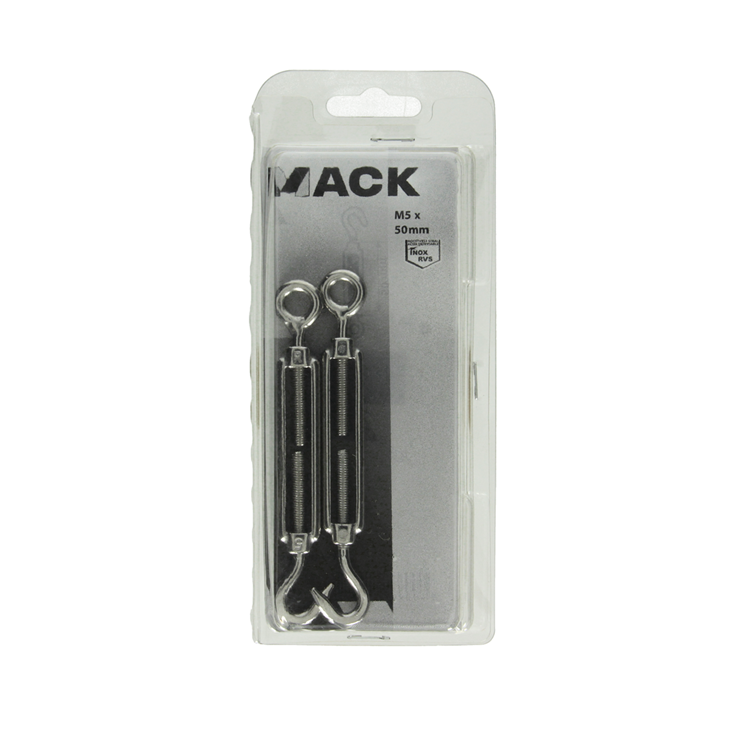 Mack 1006892 – 2 Spanner: Öse + Haken Edelstahl 5 mm x 50 mm | 5 Stück