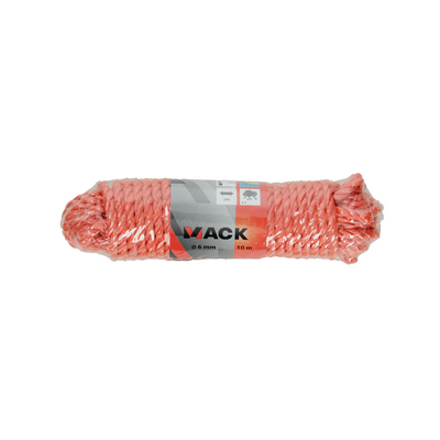 Mack 1006918 - PP gedrehter orangefarbener Strang 6 mm 10 m | 5 Stück