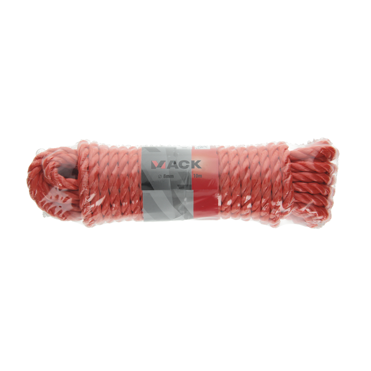 Mack 1006919 - PP gedrehter orangefarbener Strang 8 mm 10 m | 5 Stück