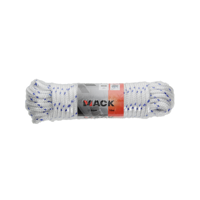 Mack 1006921 - PP-geflochtener weiß-blauer Strang 6 mm 10 m | 5 Stück