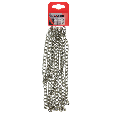 Mack 1006932 - Gourmetkette vernickelt ø 2,5mm L 8mm 2m | 5 Stück