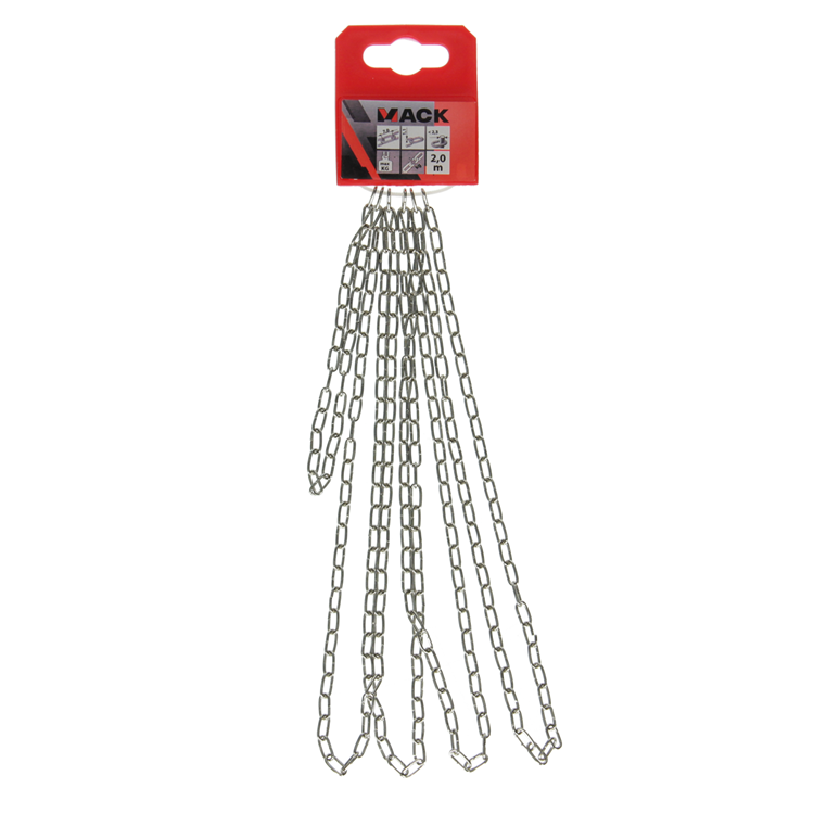 Mack 1006933 - Kuckuckskette vernickelt ø 1,1mm L 7mm 2m | 5 Stück