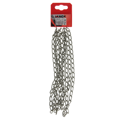 Mack 1006934 - Gourmetkette vernickelt ø 2mm L 12,4mm 2m | 5 Stück
