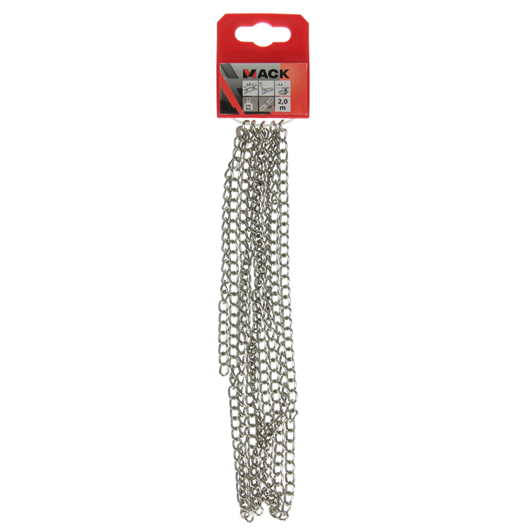 Mack 1006937 - Gourmetkette vernickelt ø 1,5mm L 4,5mm 2m | 5 Stück