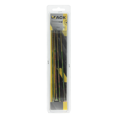 Mack 1006980 - Spanplattenschraube mit Kopf gelb verzinkt 4 Stück 6 x 200 mm | 5 Stück
