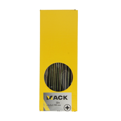 Mack 1006990 - Spanplattenschraube mit Kopf gelb verzinkt 50 Stück 6 x 180 mm | 1 Stk