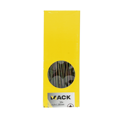 Mack 1006991 - Spanplattenschraube mit Kopf gelb verzinkt 50 Stück 6 x 200 mm | 1 Stk
