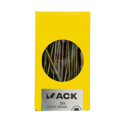 Mack 1006992 - Chip schreiben. vzkop-selfb gelb verzinkt 50 Stück 6 x 130 mm | 3 Stück