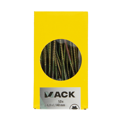 Mack 1006993 - Chip schreiben. vzkop-selfb gelb verzinkt 50 Stück 6 x 140 mm | 3 Stück