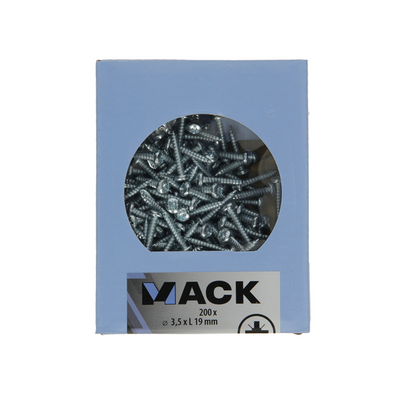 Mack 1006997 – selbstschneidend. Schraube Zylinderkopf 200 200 Stück 3,5x19mm | 5 Stück