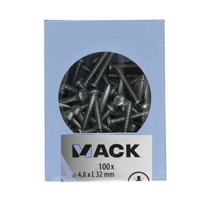 Mack 1007001 – selbstschneidend. Schraube Zylinderkopf 100 100 Stück 4,8x32mm | 5 Stück