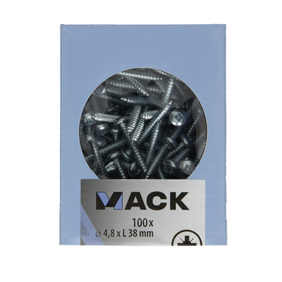 Mack 1007002 – selbstschneidend. Schraube Zylinderkopf 100 100 Stück 4,8x38mm | 5 Stück