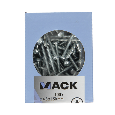 Mack 1007003 – selbstschneidend. Schraube Zylinderkopf 100 100 Stück 4,8x50mm | 5 Stück