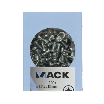 Mack 1007004 – selbstschneidend. Schraube Zylinderkopf 100 100 Stück 5,5x13mm | 3 Stück