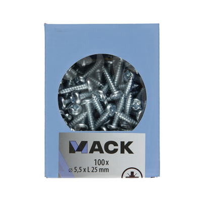 Mack 1007005 – selbstschneidend. Schraube Zylinderkopf 100 100 Stück 5,5x25mm | 3 Stück