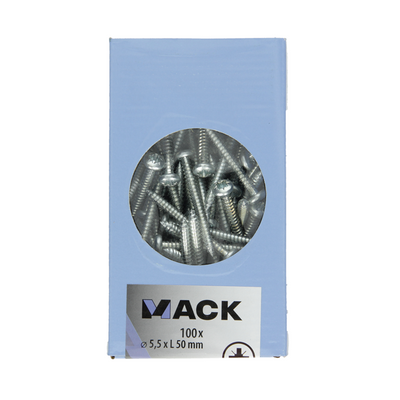 Mack 1007006 – selbstschneidend. Schraube Zylinderkopf 100 100 Stück 5,5x50mm | 3 Stück