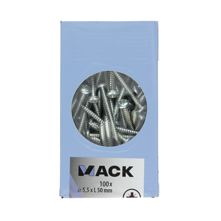 Mack 1007006 – selbstschneidend. Schraube Zylinderkopf 100 100 Stück 5,5x50mm | 3 Stück
